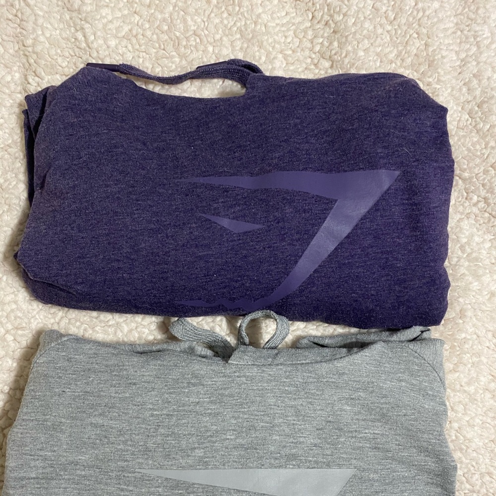 Purple gymshark crop hoodie